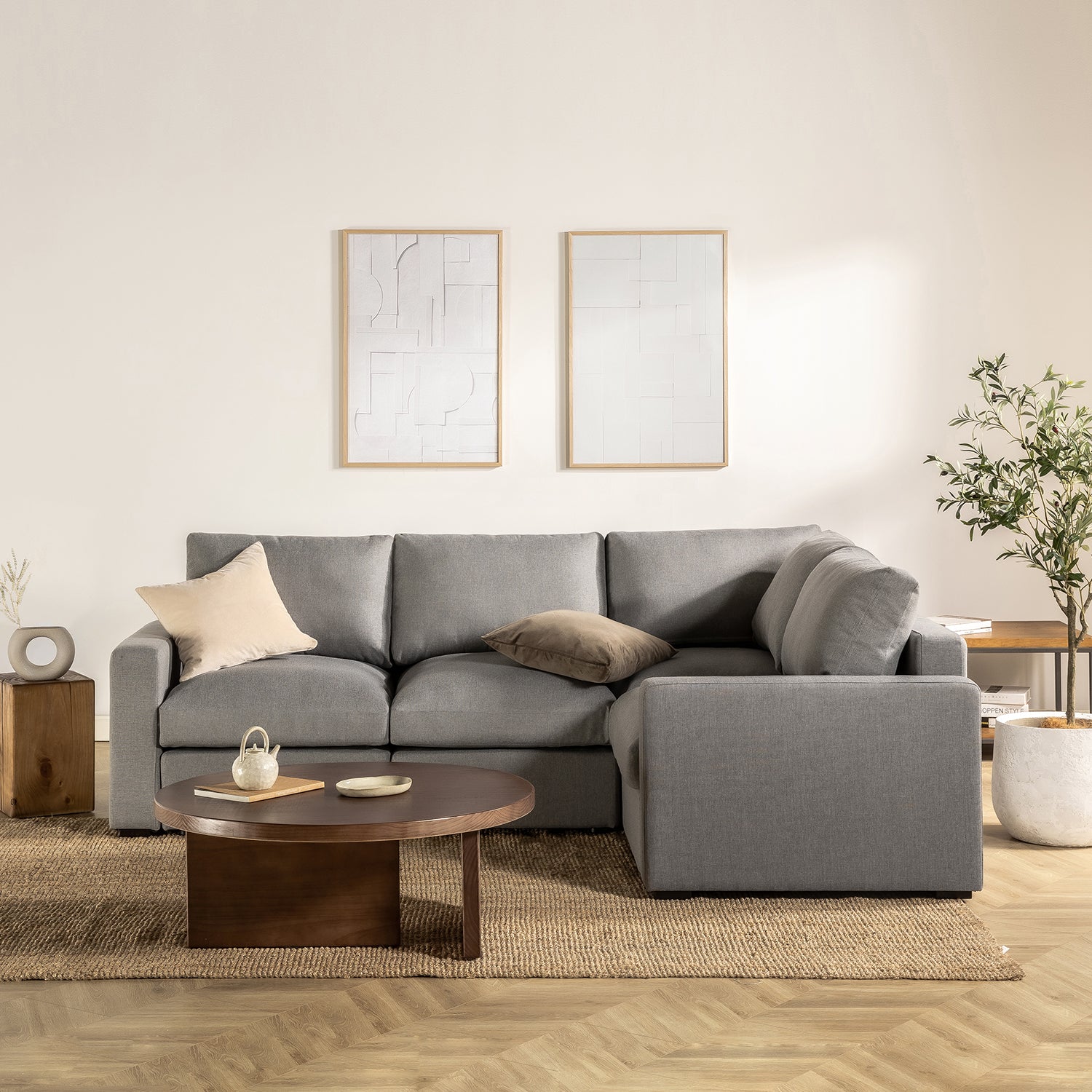 jamison light grey sectional sofa