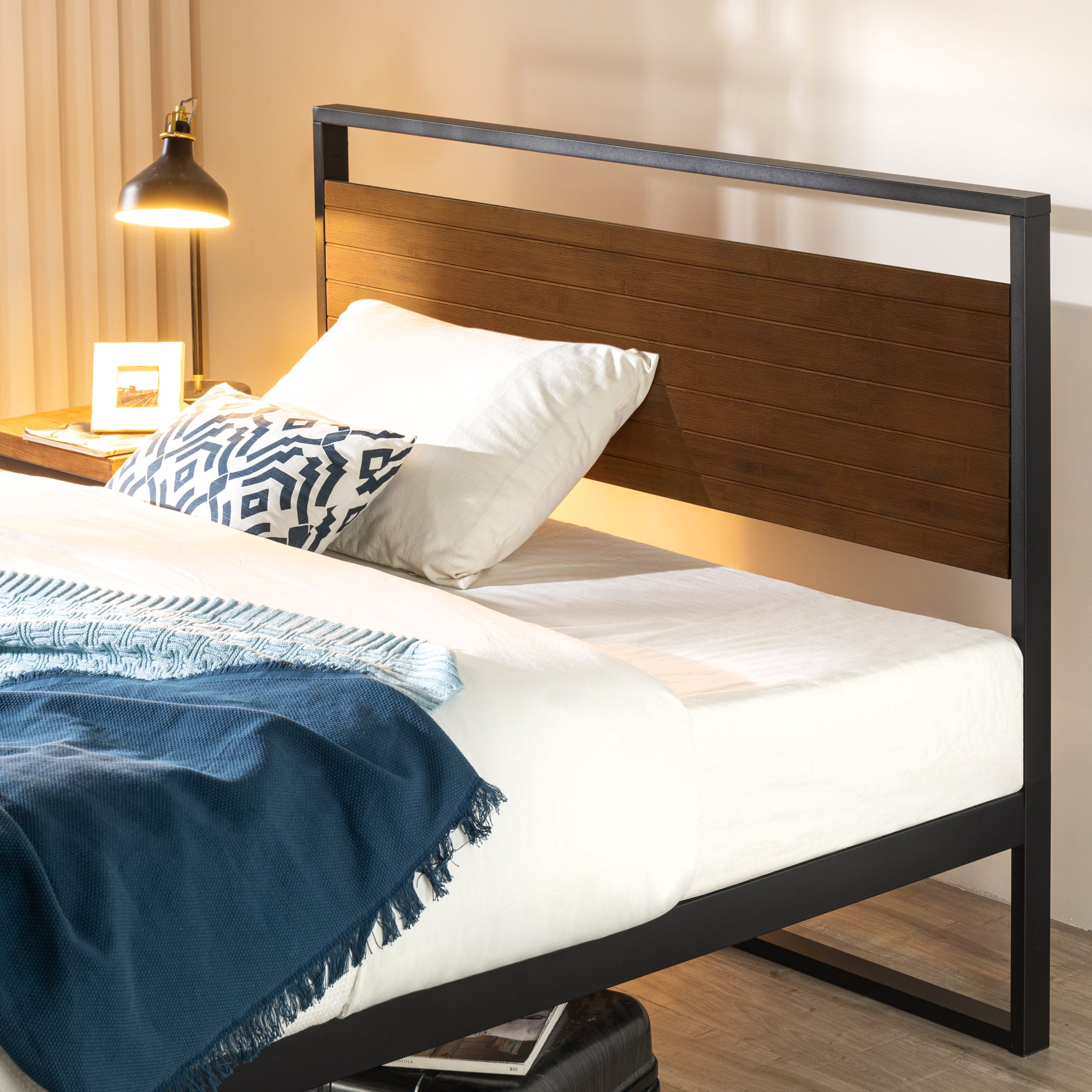 Suzanne Metal and Bamboo Platform Bed Frame