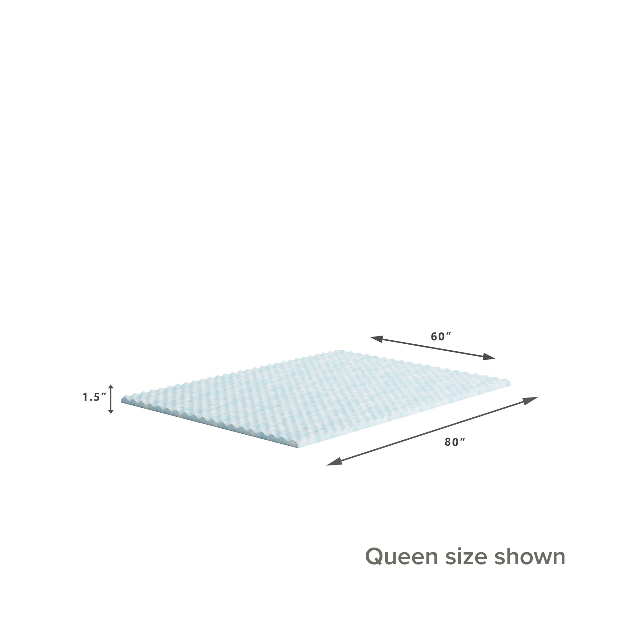 Cooling Air Flow Memory Foam Mattress Topper queen size dimensions