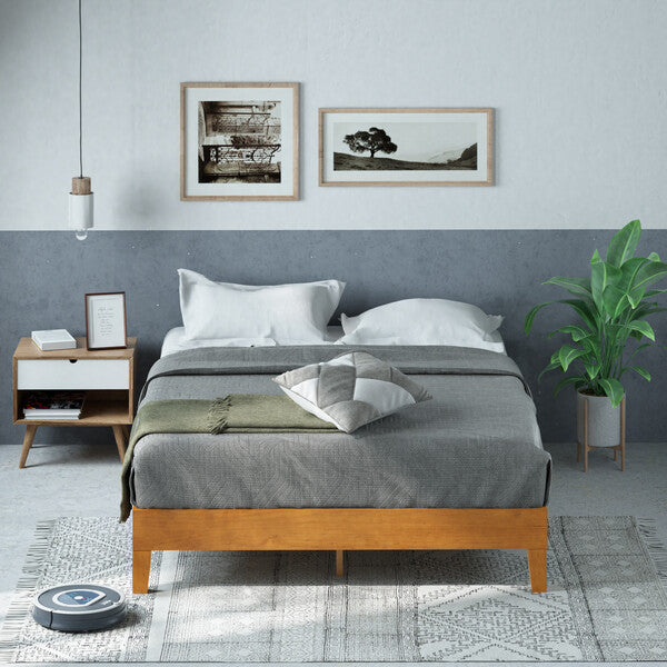 Alexis Deluxe Wood Platform Bed Frame Zinus King