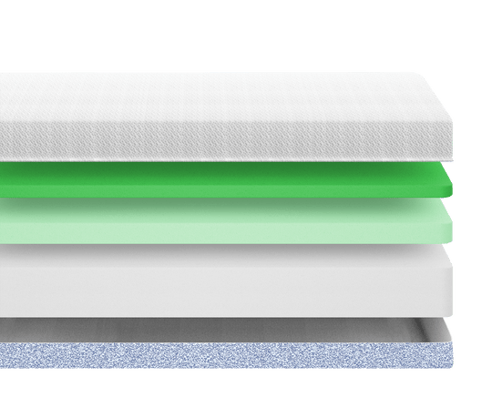 10-inch memory foam mattress cutaway with cooling gel technology and superior comfort, great for twin and full-size memory foam mattresses.