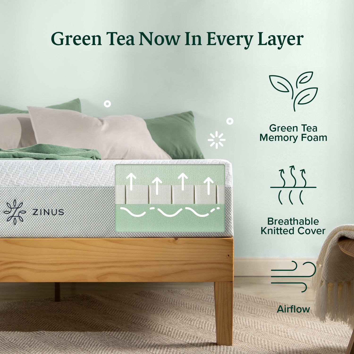 Green Tea Luxe Memory Foam Mattress