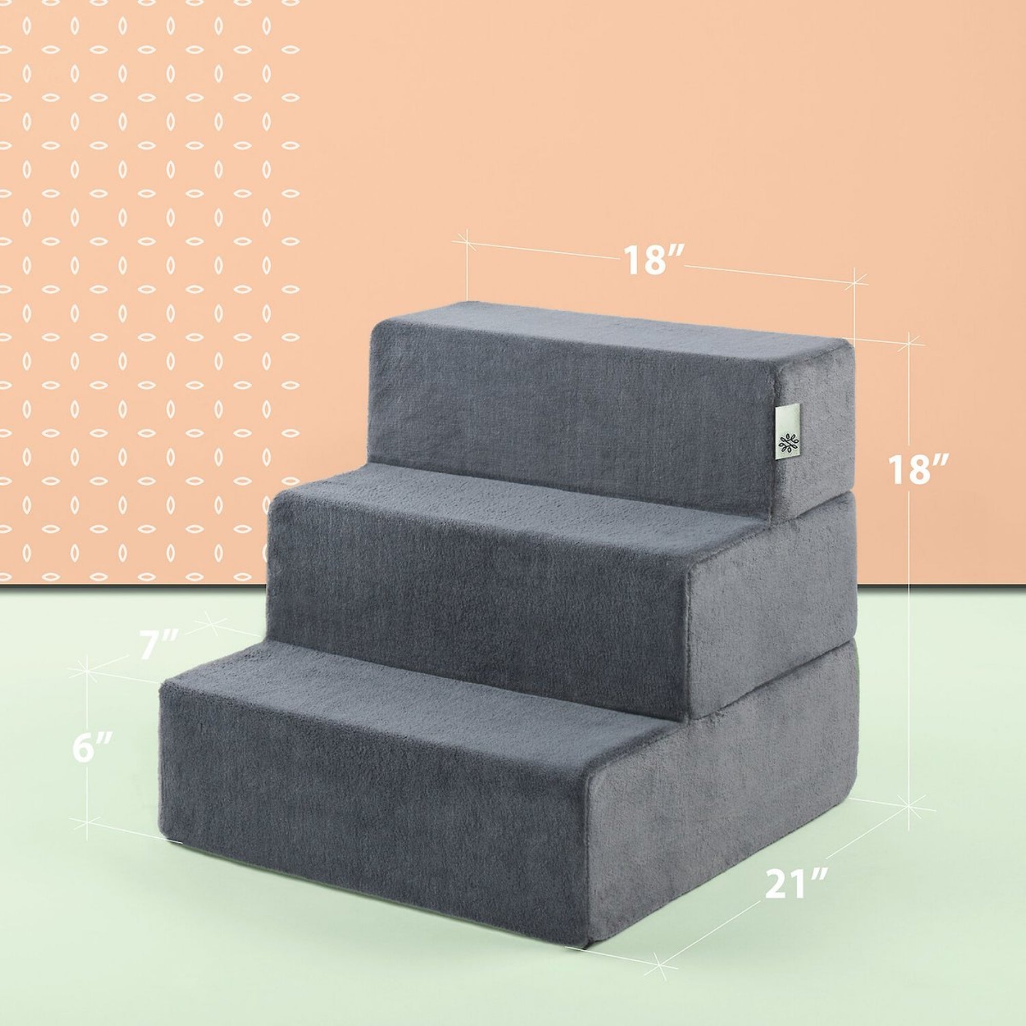 Foam 13”-24” Comfort Pet Stairs, Charcoal