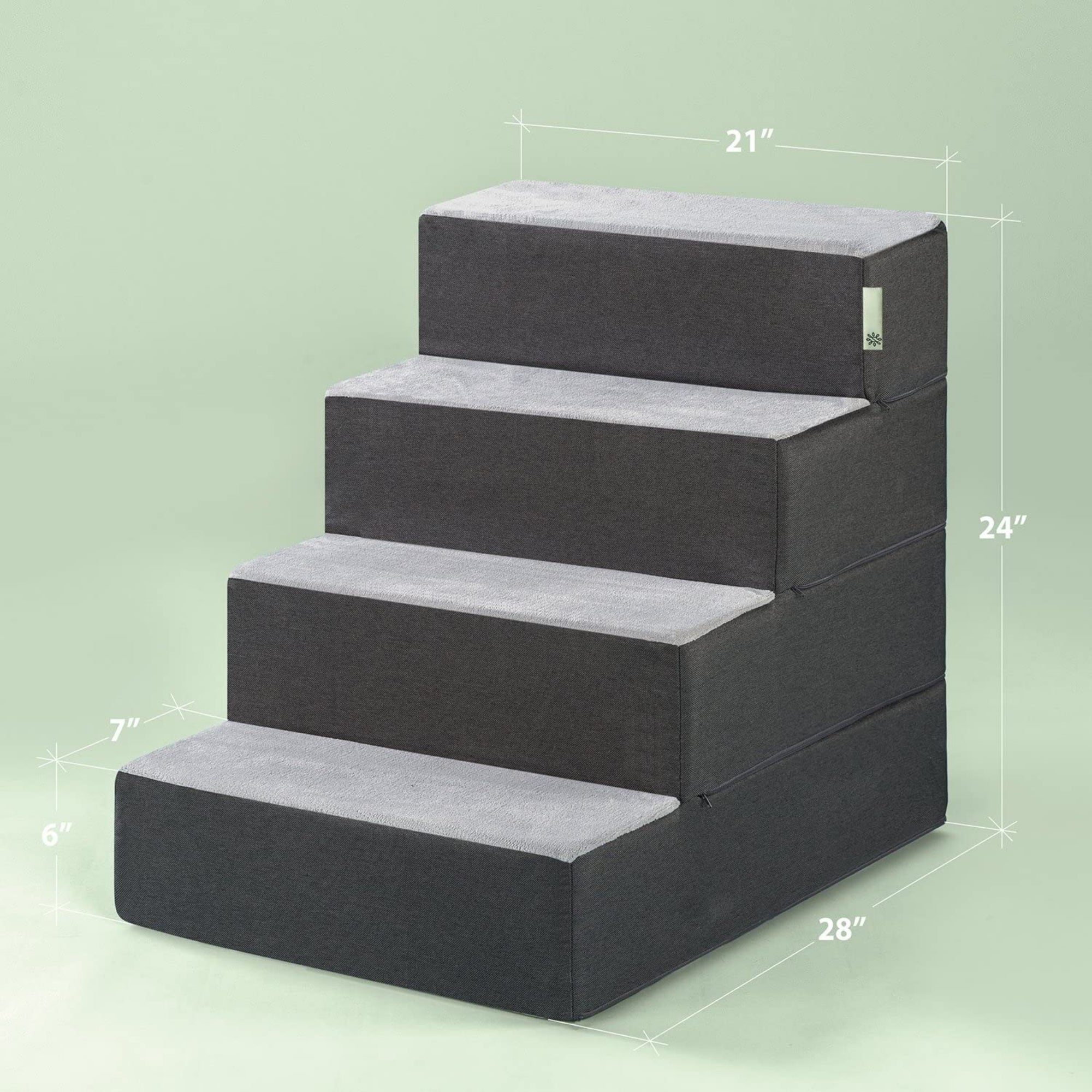 Foam 13”-24” Easy Pet Stairs, Charcoal