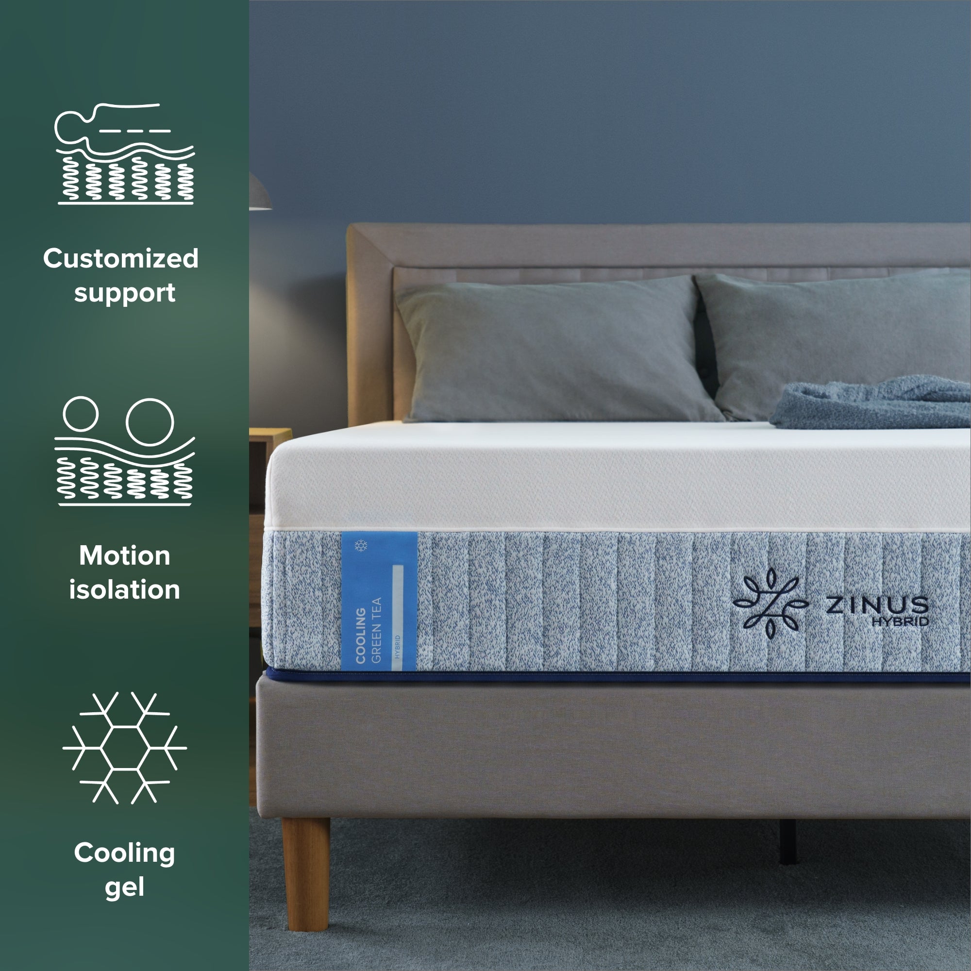 Cooling Green Tea Hybrid Mattress | Zinus