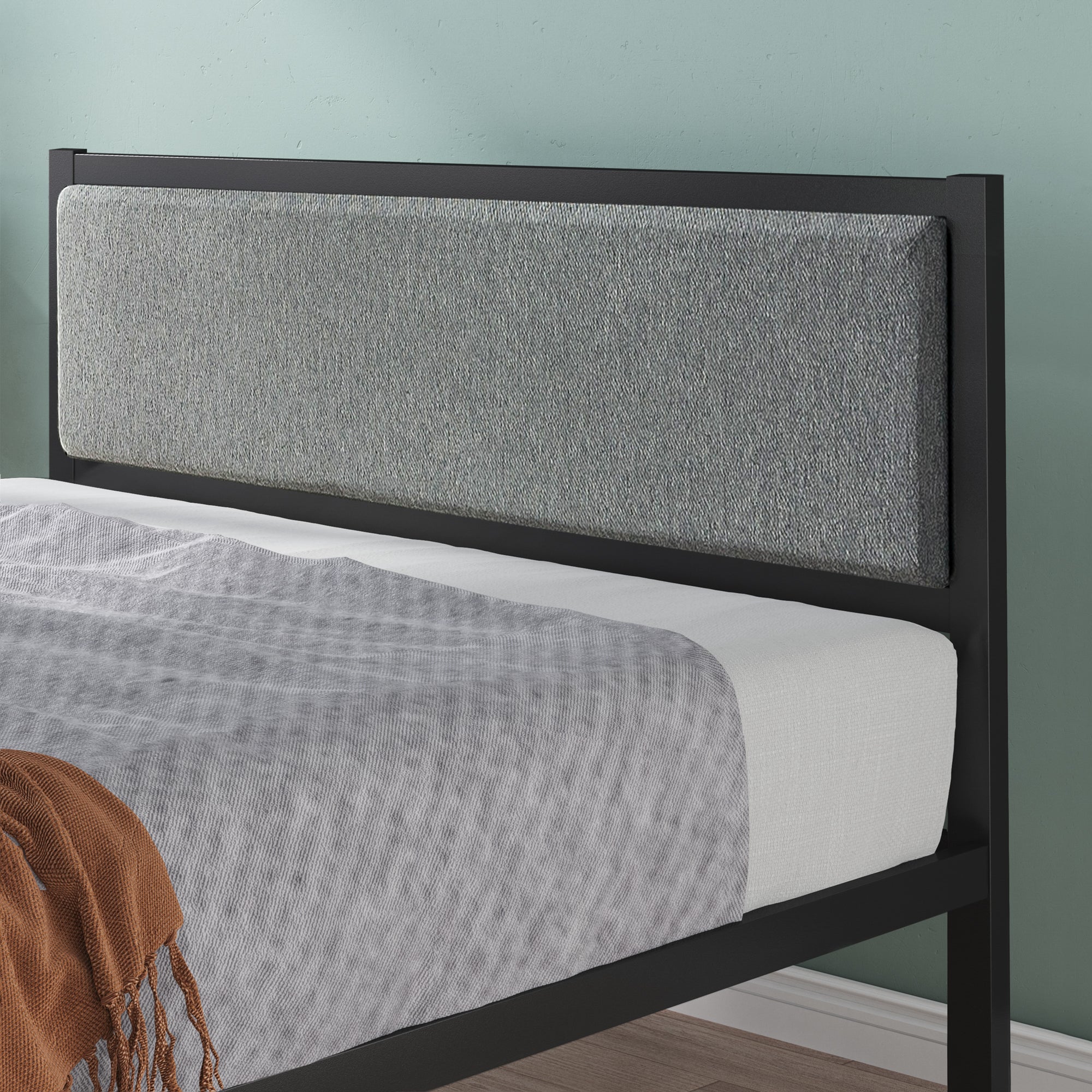 Korey Metal and Upholstered Platform Bed Frame