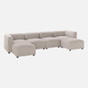 Luca Double Chaise Sectional Sofa with multiple ottomans for versatile arrangement