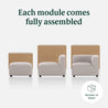 luca reversible sofa in beige - each module comes fully assembled in 4 boxes