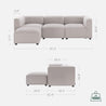 luca reversible sofa in beige dimensions