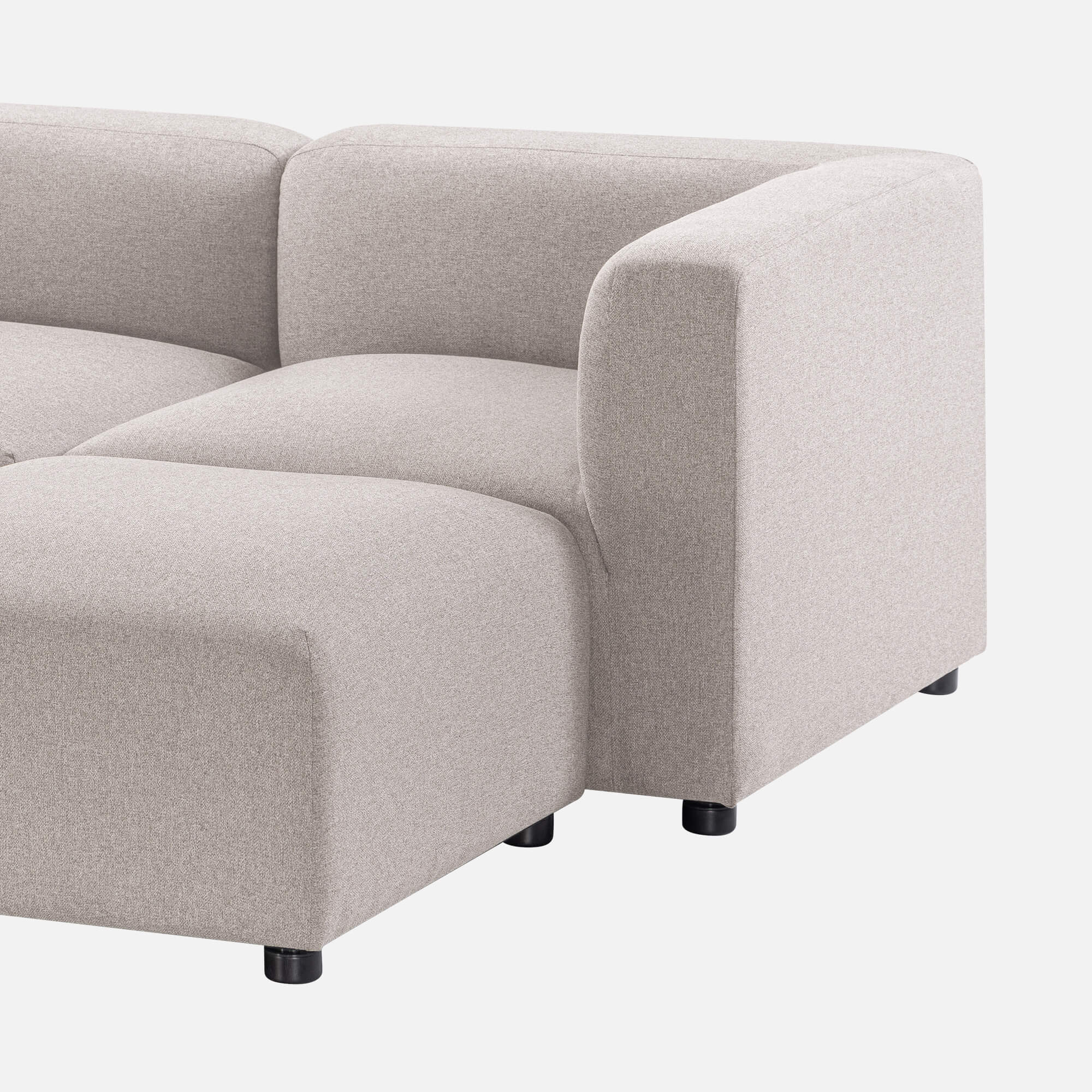 The Luca Double Chaise Sectional Sofa with an integrated footstool and ottoman in beige