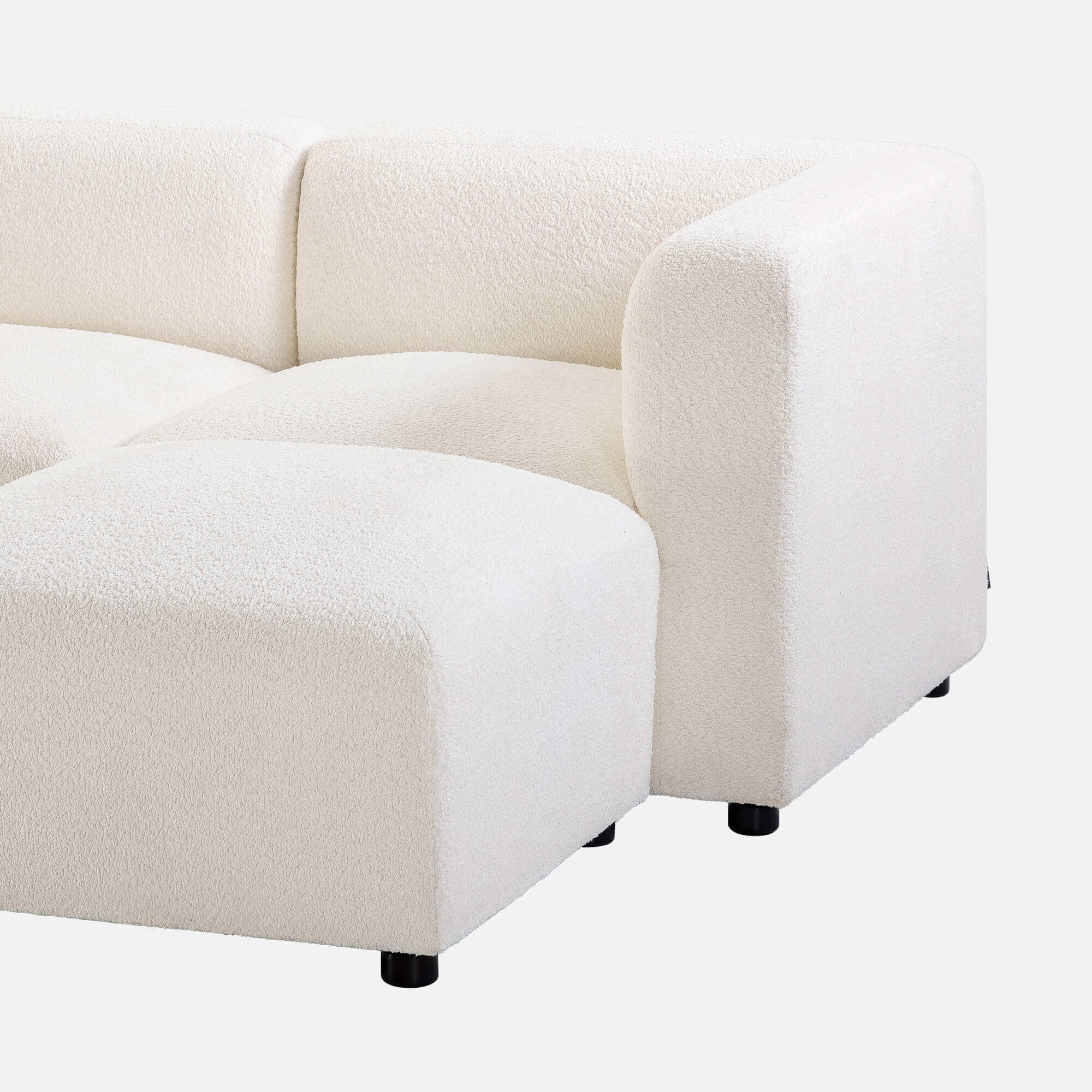 luca sectional sofa in boucle