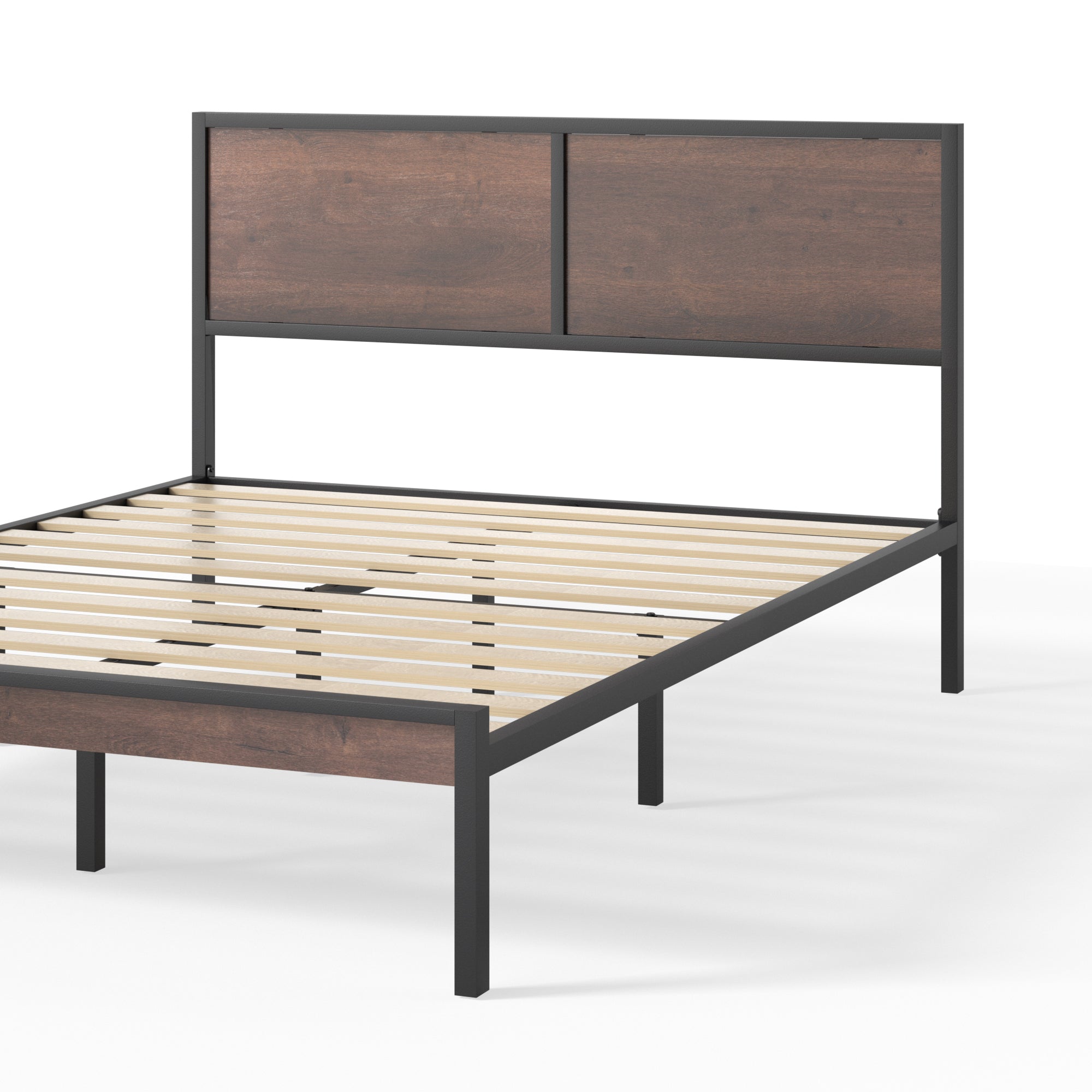 Mory Metal Platform Bed Frame with Split Headboard