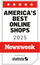 Go to slide Newsweek America’s Best Online Shops 2025 badge, acknowledging Zinus as a trusted brand for bed frames and mattresses.