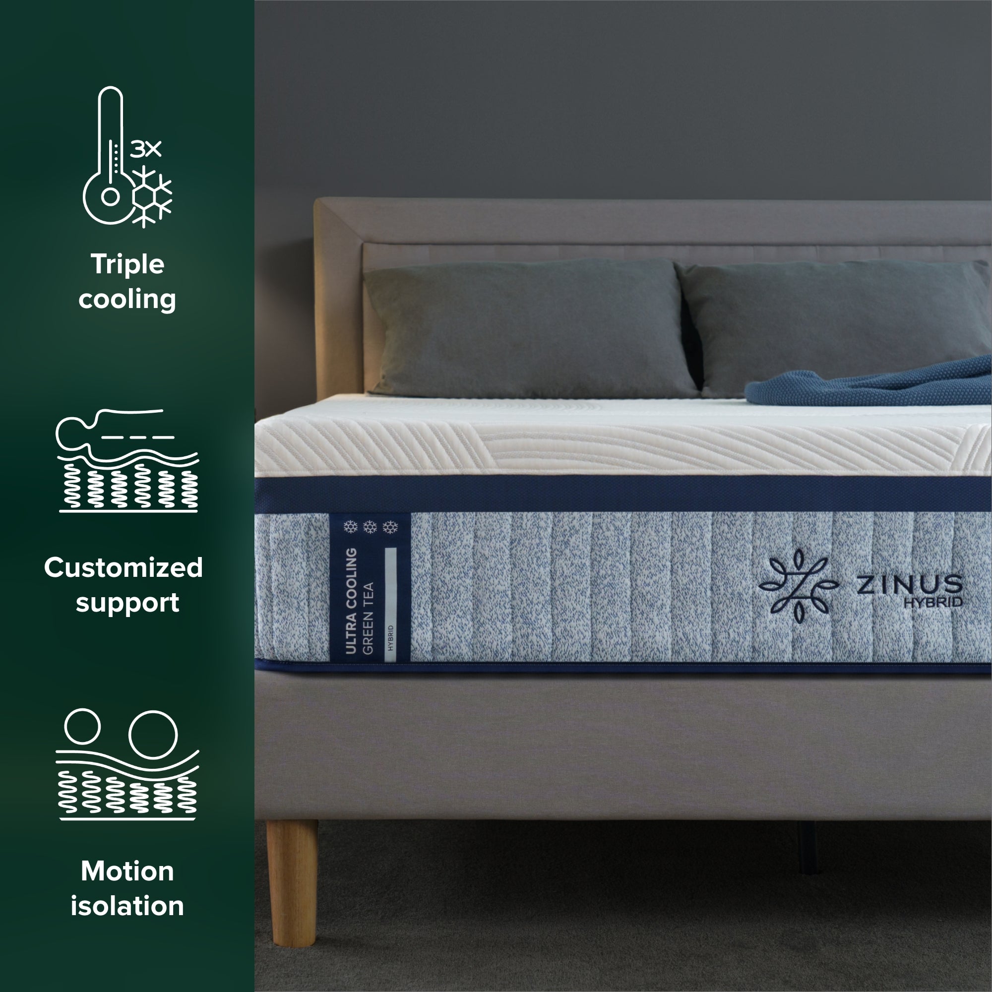 Ultra Cooling Green Tea Hybrid Mattress