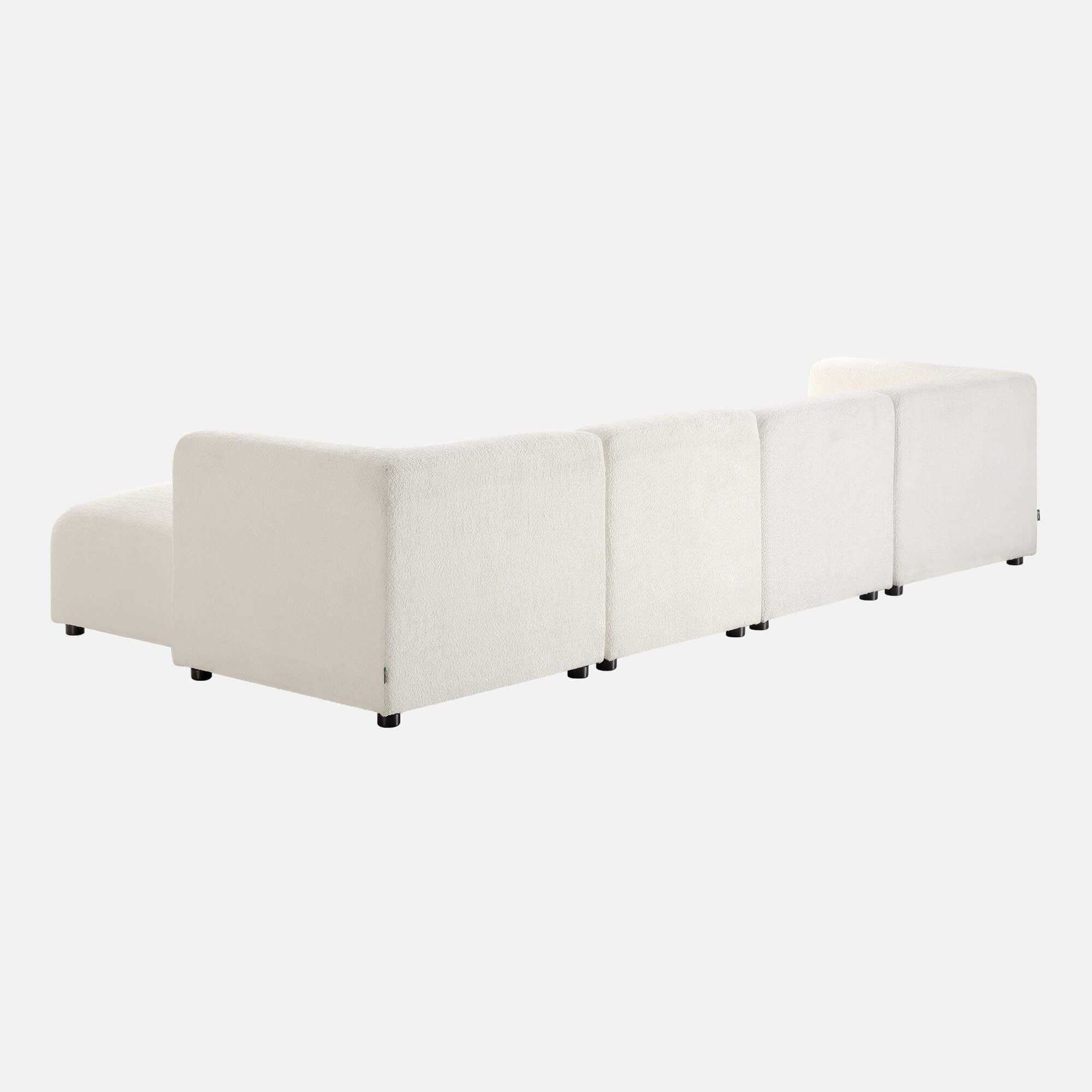 luca double chaise sectional sofa in boucle