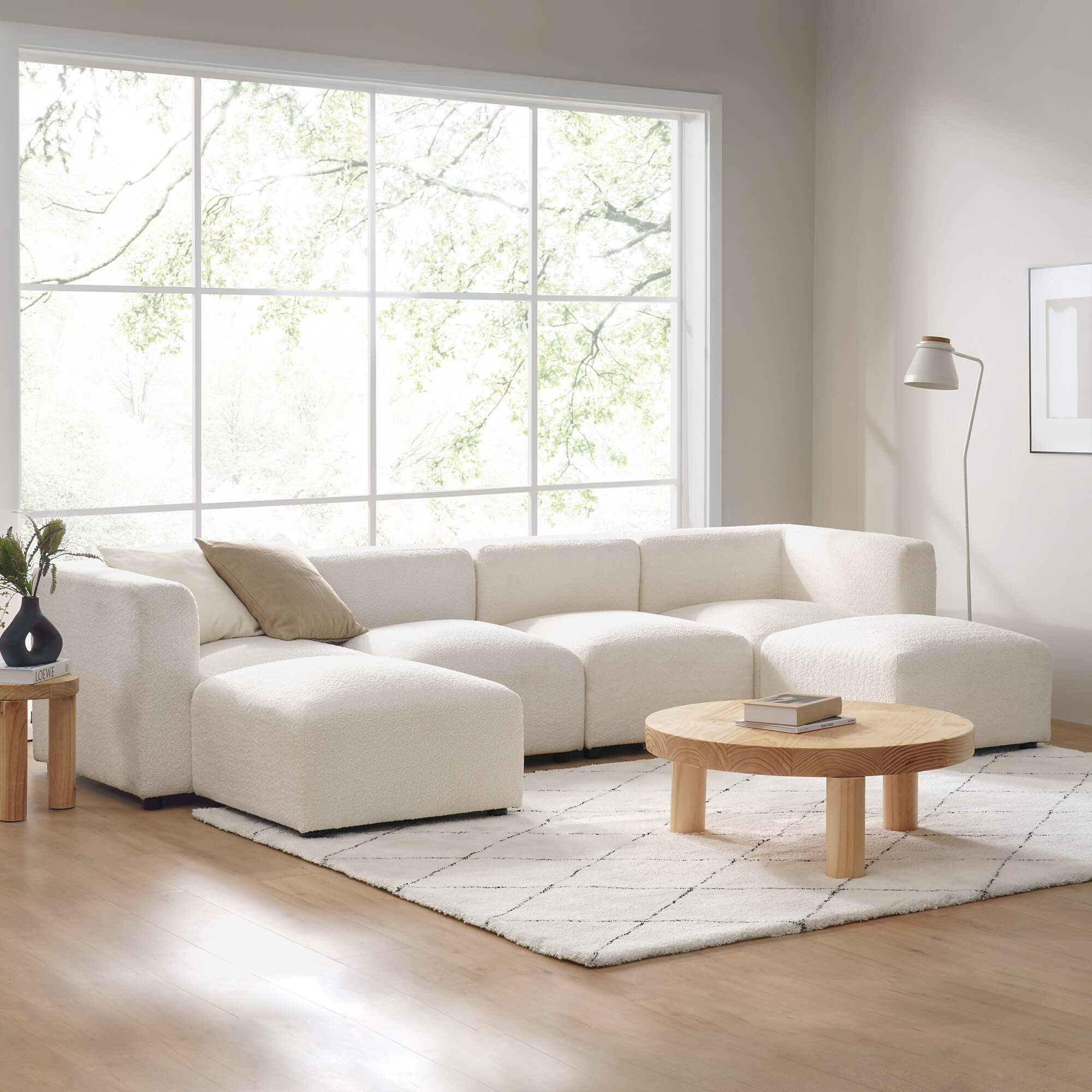 The Luca Double Chaise Sectional Sofa as the centerpiece in a contemporary living room
