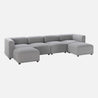 Elegant grey Luca Double Chaise Sectional Sofa with ample seating