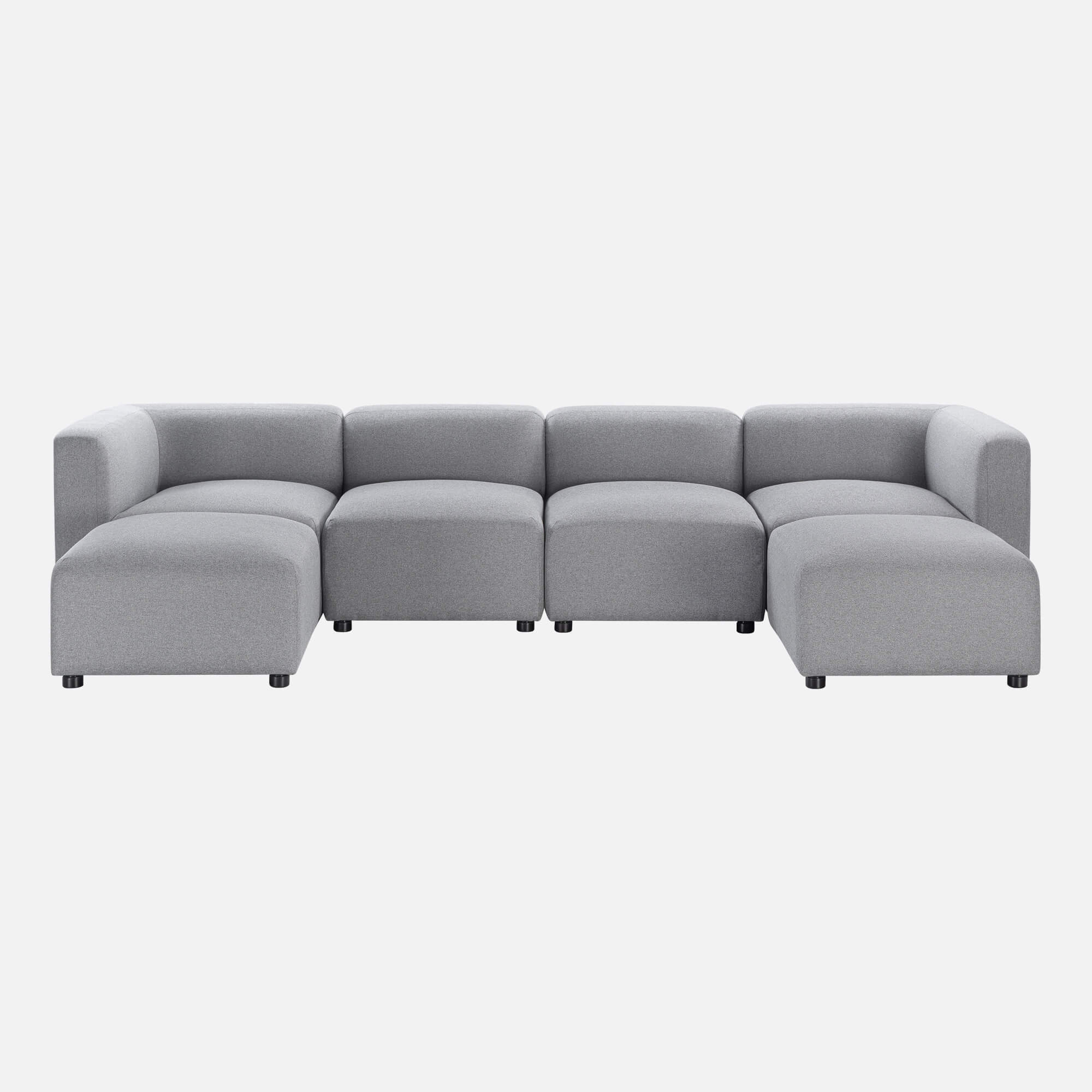 luca double chaise sectional sofa in grey