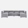 luca double chaise sectional sofa in grey
