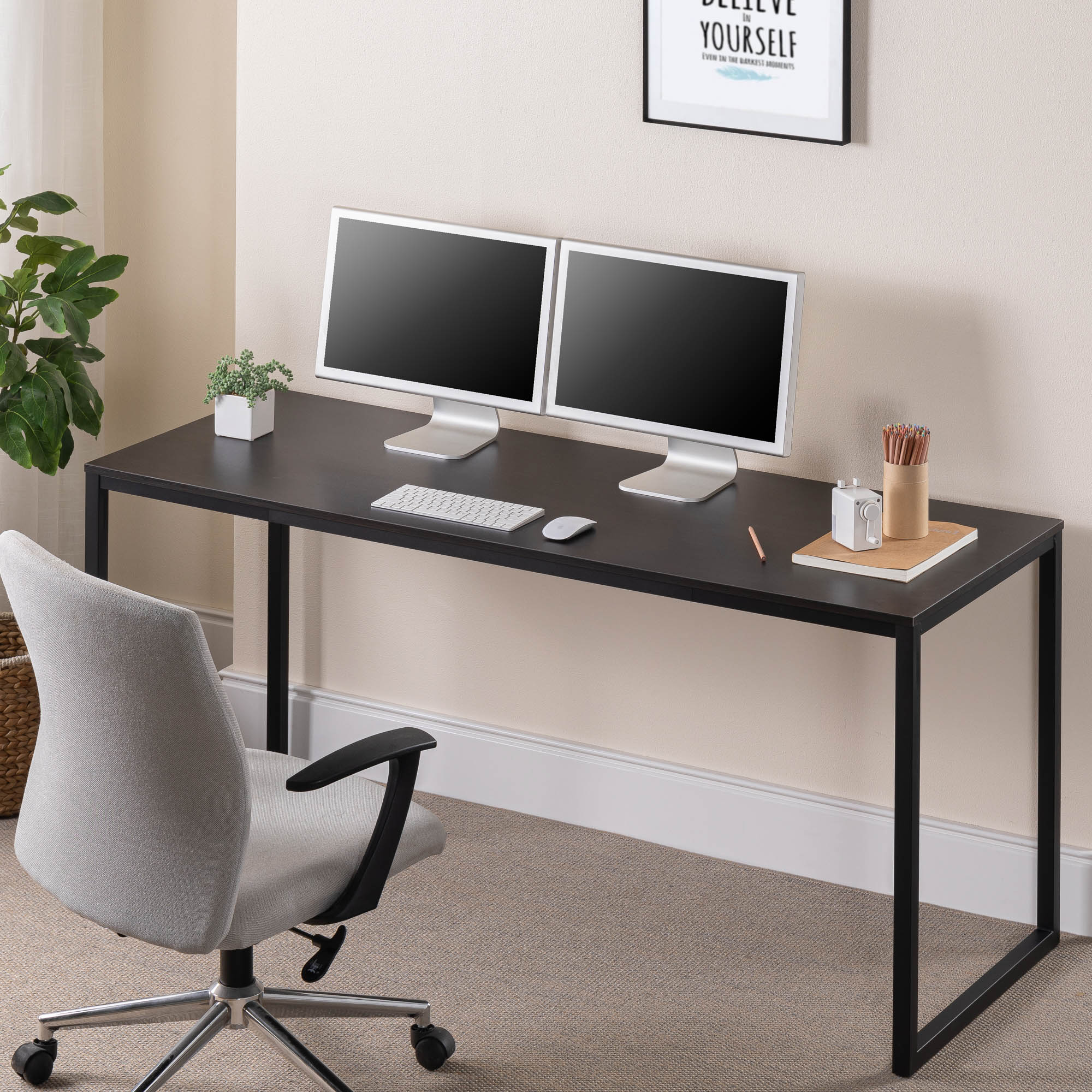 Home Office Desk-63 inch Large Computer Desk Table for Black