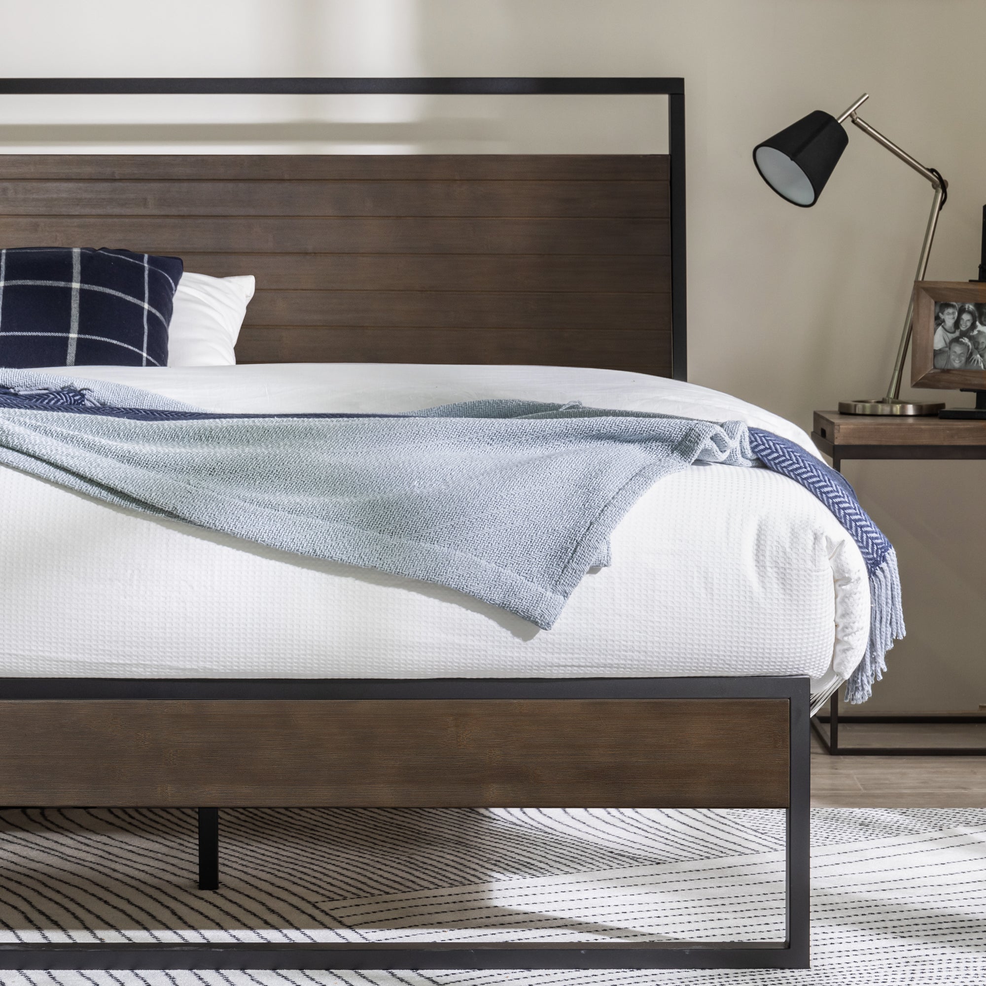 Suzanne Metal and Bamboo Platform Bed Frame