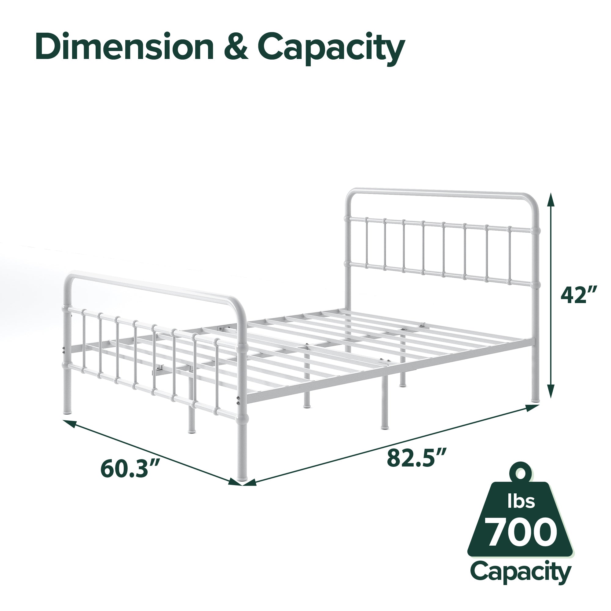 Zinus Florence Lattenbodem 140 x 190 cm met metalen latten - frame en Zinus Florence Lattenbodem 140 x 190 cm met metalen latten - frame en