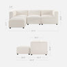 luca reversible sofa in boucle dimensions