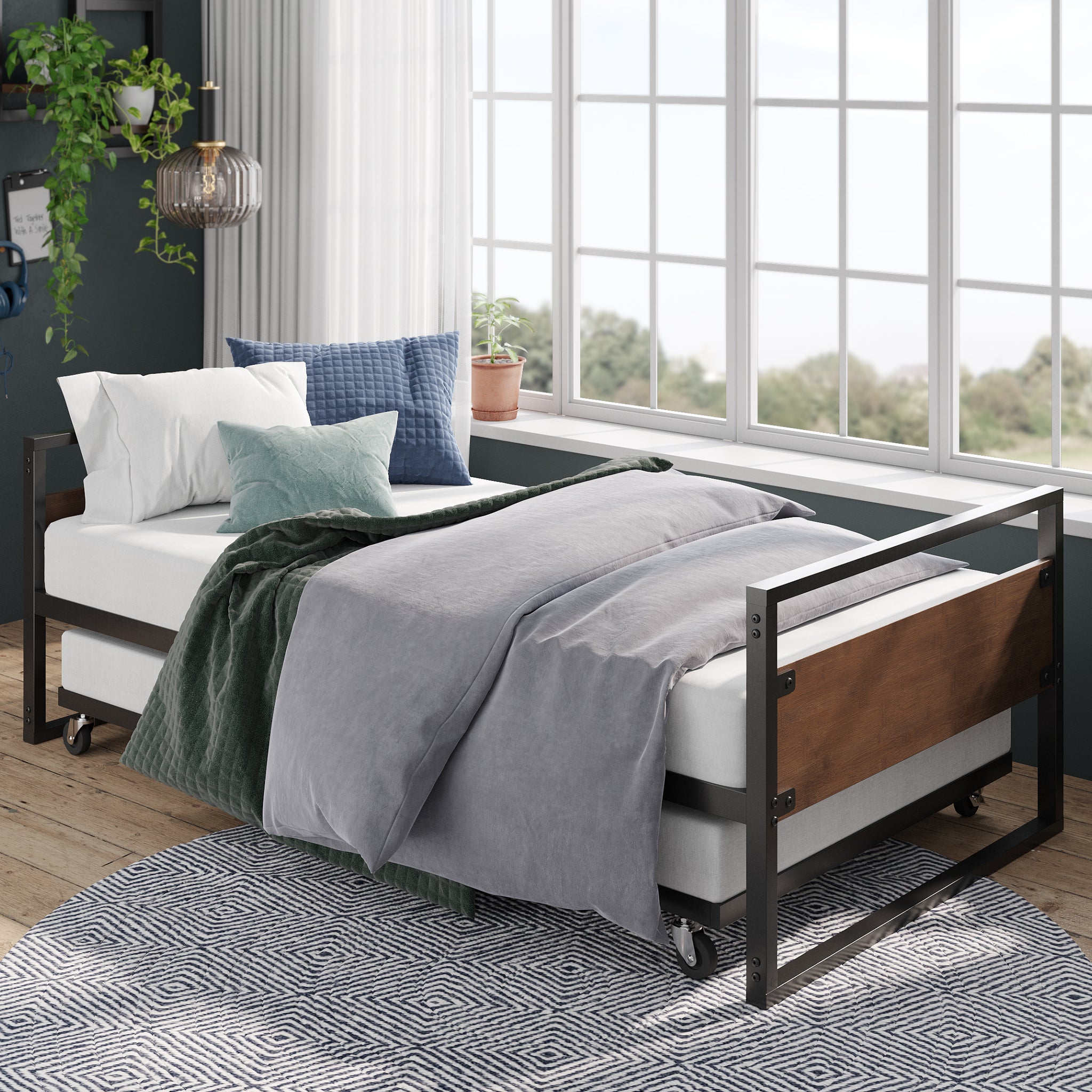 Suzanne Bamboo and Metal Daybed with Trundle
