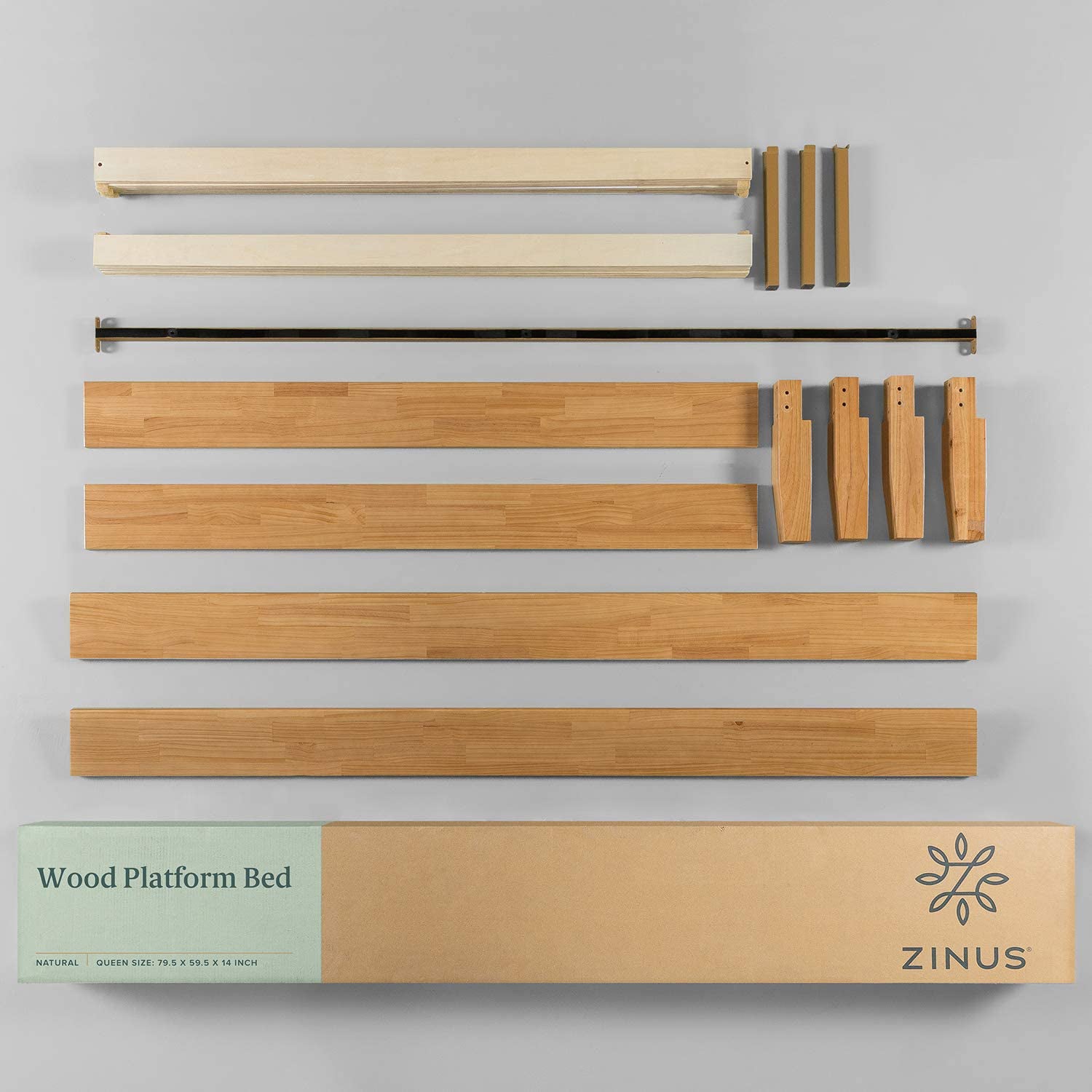 【新品未開封・まとめ売り】WOODZ ウッズ / EQUAL（20枚セット） Full Wen Wood Platform Bed Frame Cherry - Zinus: Solid Wood