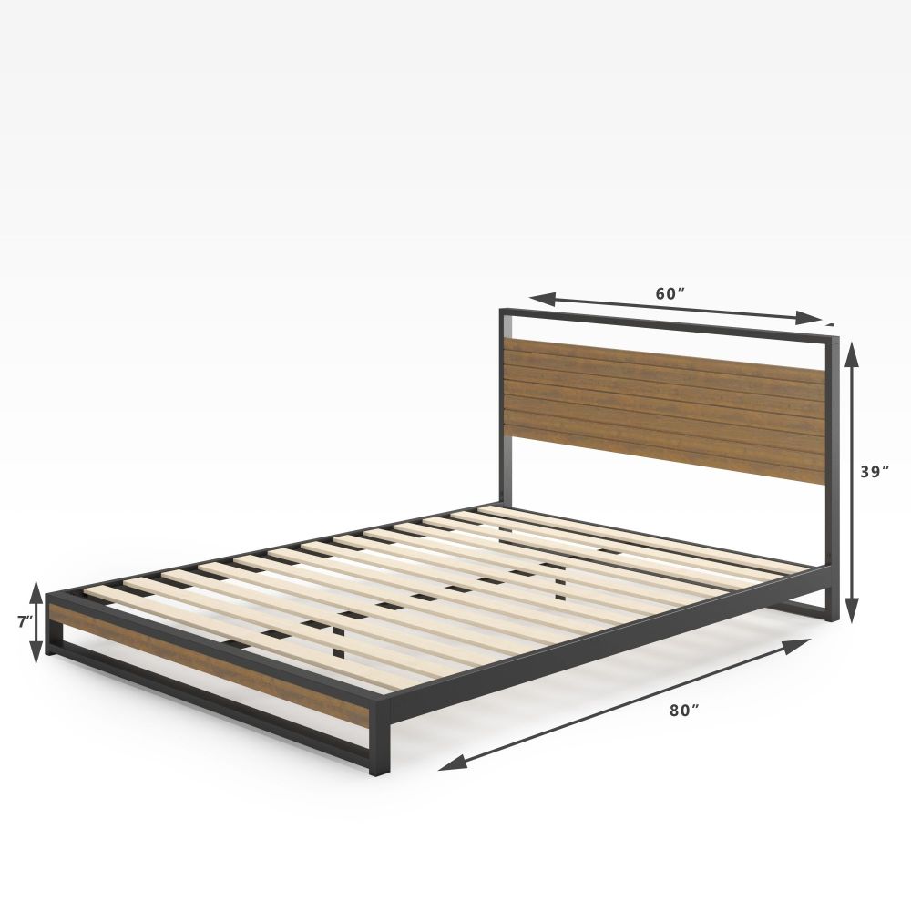 Suzanne Metal and Wood Platform Bed Frame