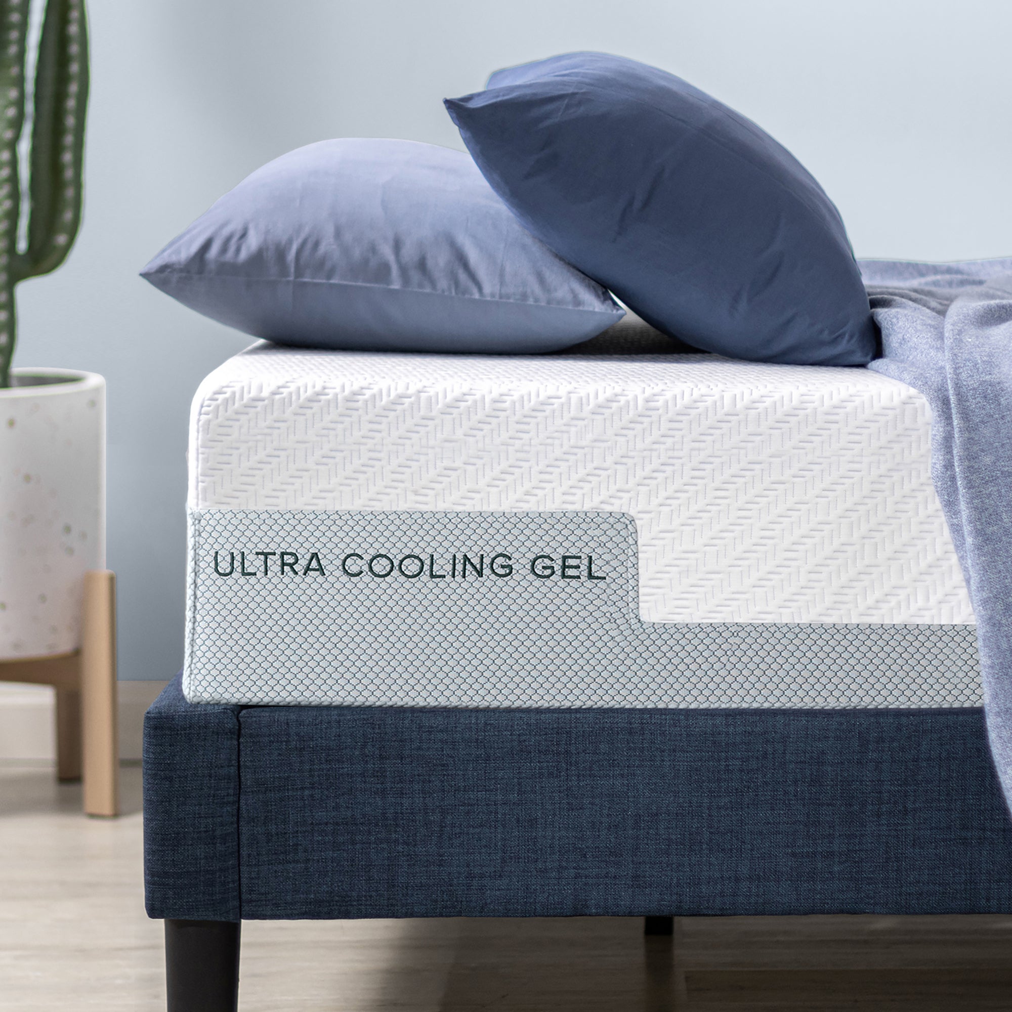 Bedroom setting showcasing the Ultra Cooling Gel Memory Foam Mattress