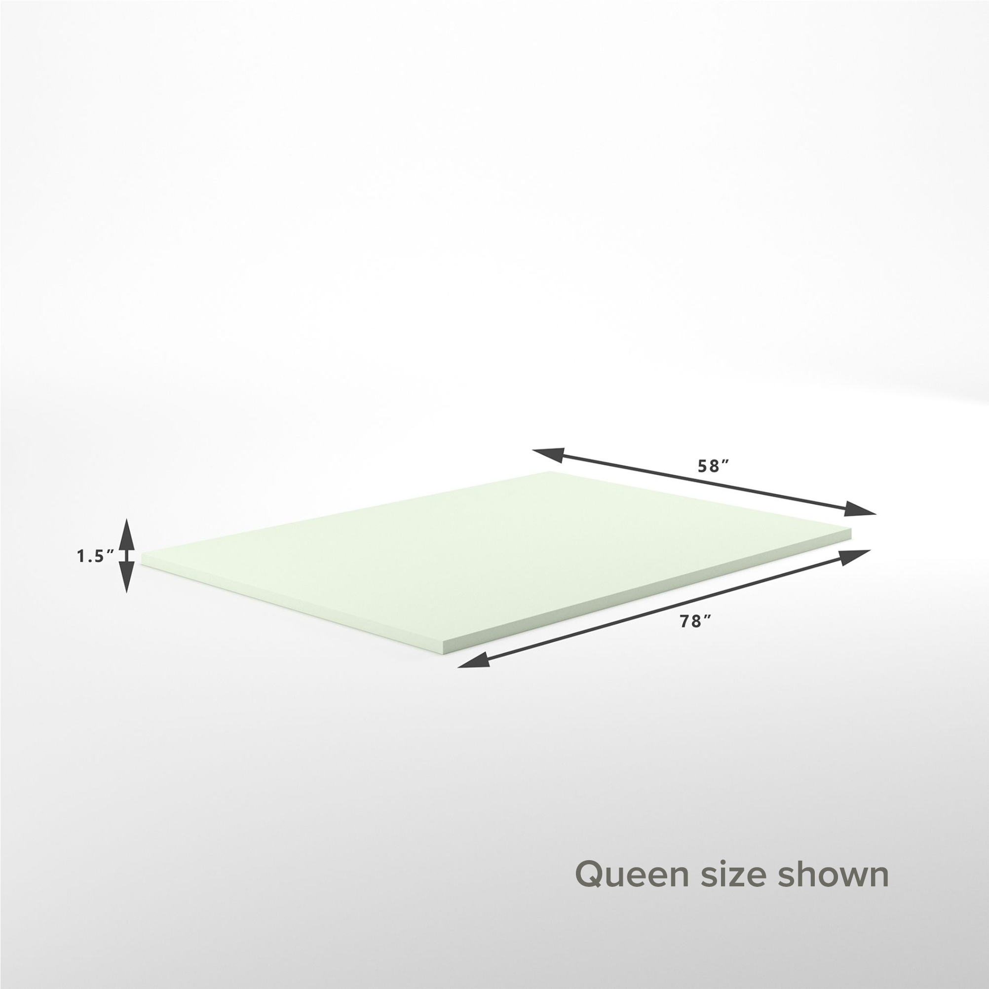Green Tea Memory Foam Mattress Topper Zinus