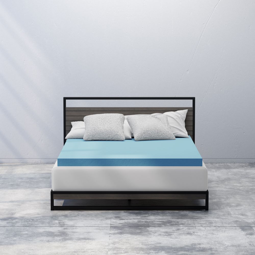 Green Tea Cooling Gel Memory Foam Mattress Topper Zinus