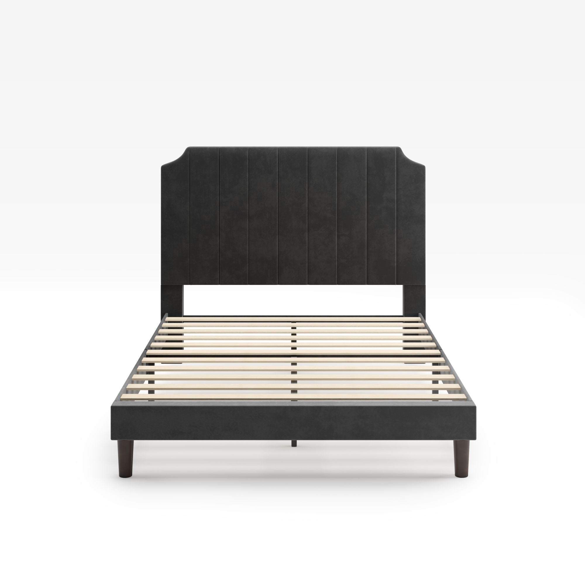 Charlotte upholstered platform bed frame Front