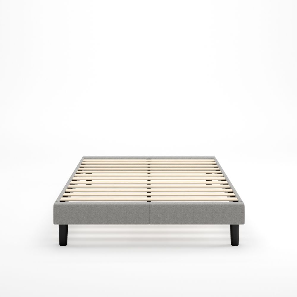 Curtis Upholstered Platform bed frame Front, Grey