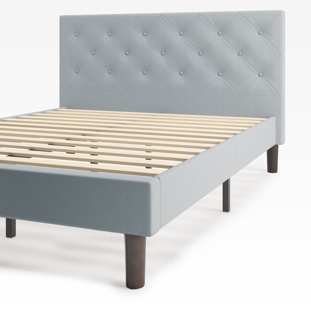 Shalini Upholstered Diamond Stitched Platform Bed Frame | Zinus