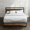 Suzanne Metal and Wood Platform Bed Frame with Headboard Shelf and USB Port