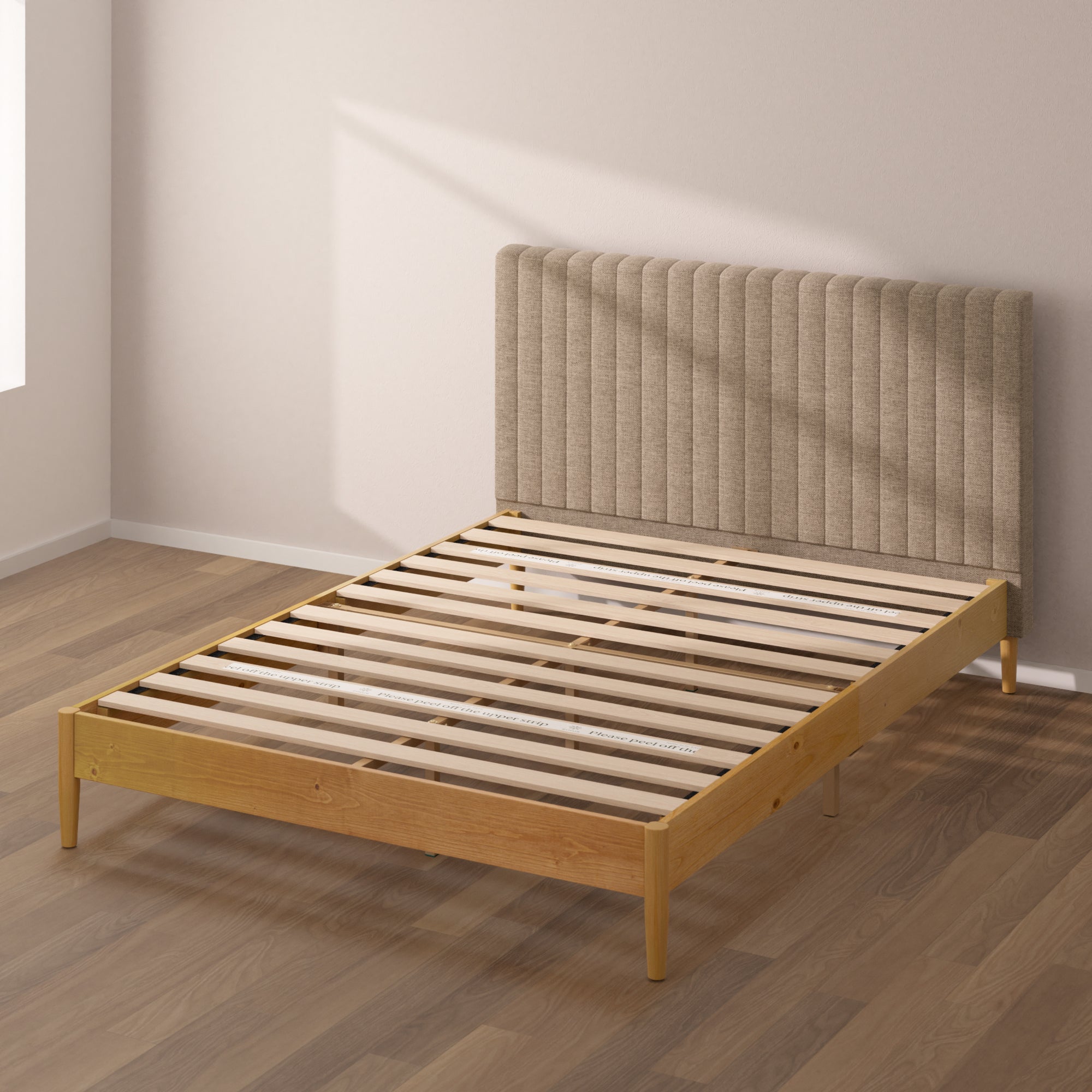 Amelia Upholstered and Wood Platform Bed Frame
