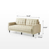 Benton Mid-Century Sofa beige dimensions