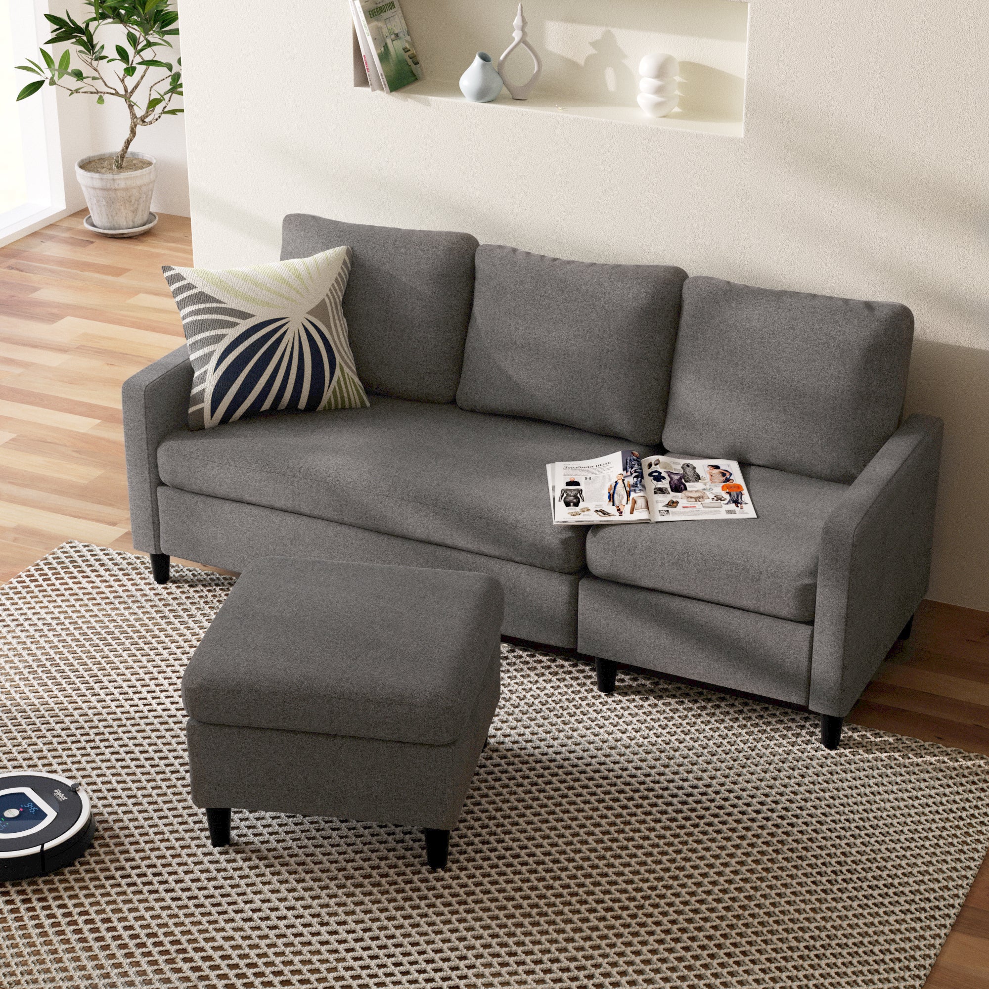 Hudson Convertible Sectional Sofa with Reversible Chaise