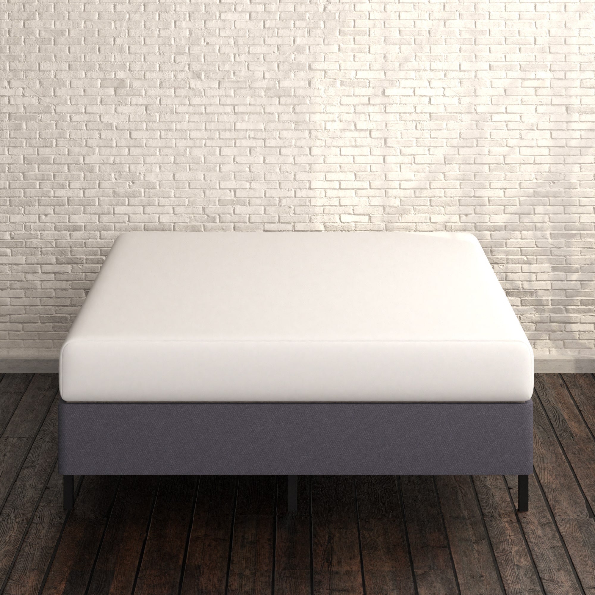 Upholstered Metal Box Spring with Wood Slats | Zinus