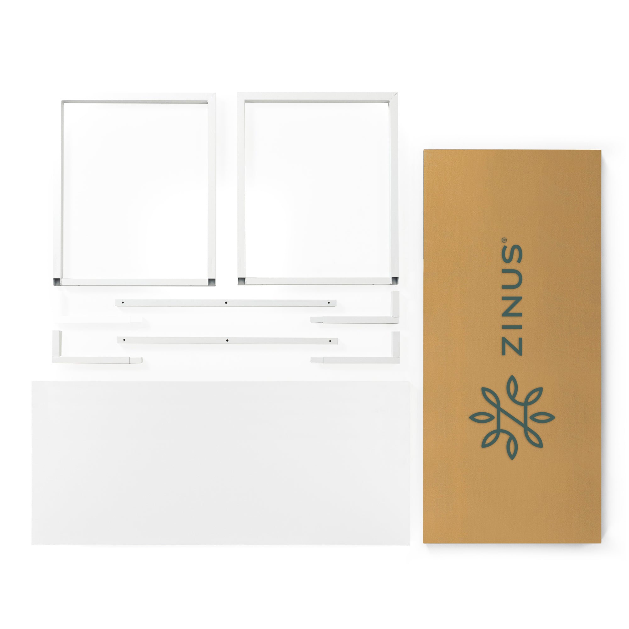  ZINUS Jennifer 47 Inch Computer Workstation / Office Desk -  White Frame & Natural Top : Home & Kitchen