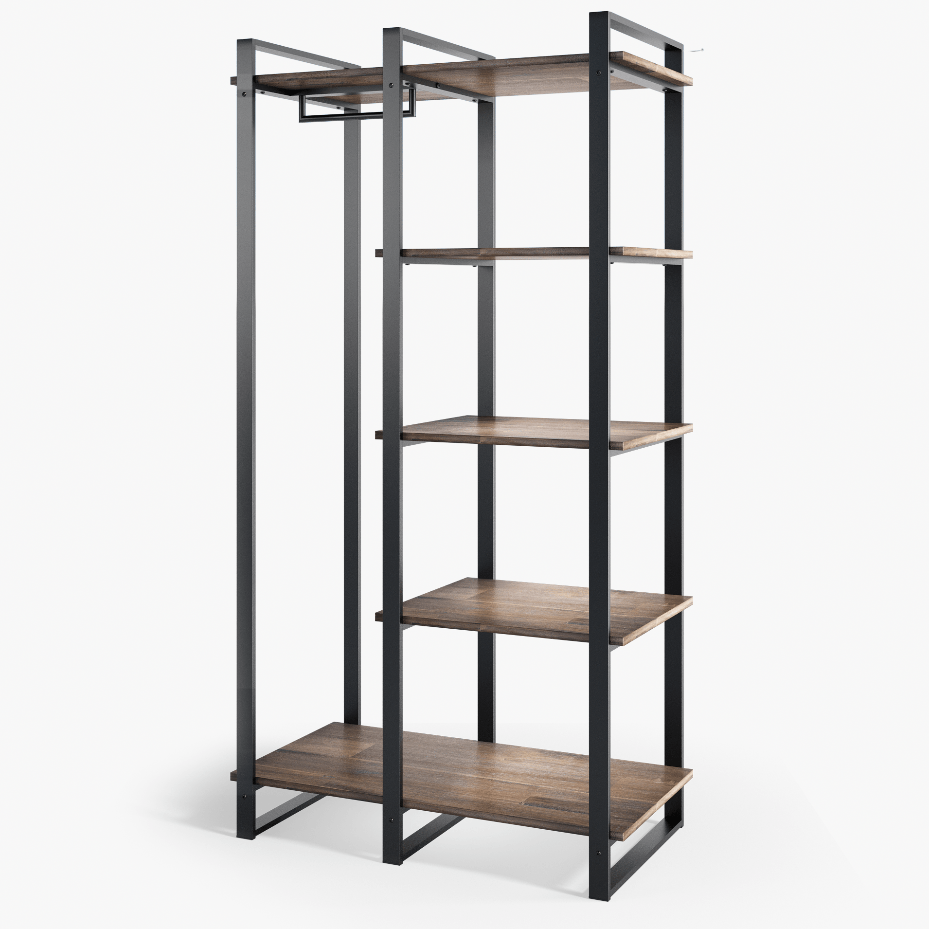 Brock Etagere Bookcase with Hanging Storage