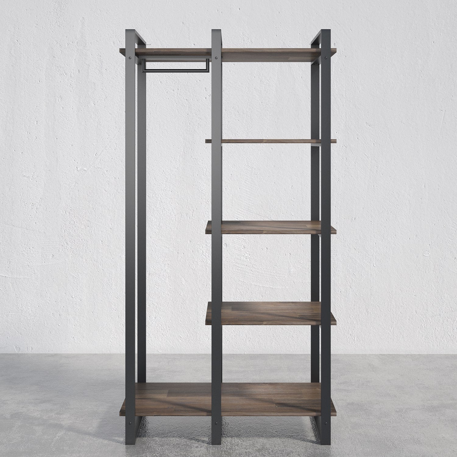 Brock Etagere Bookcase with Hanging Storage
