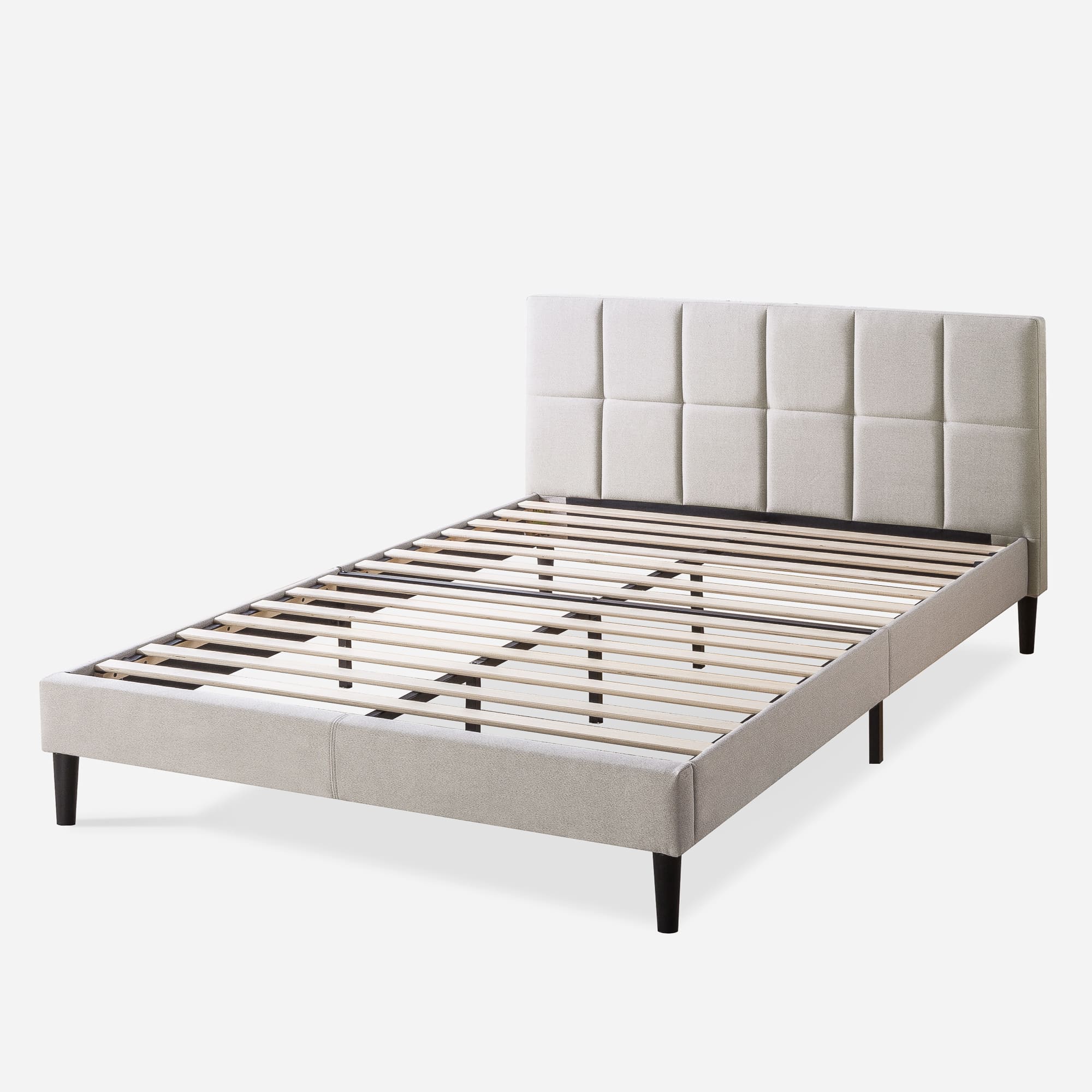 Lottie Upholstered Platform Bed Frame with Short Headboard