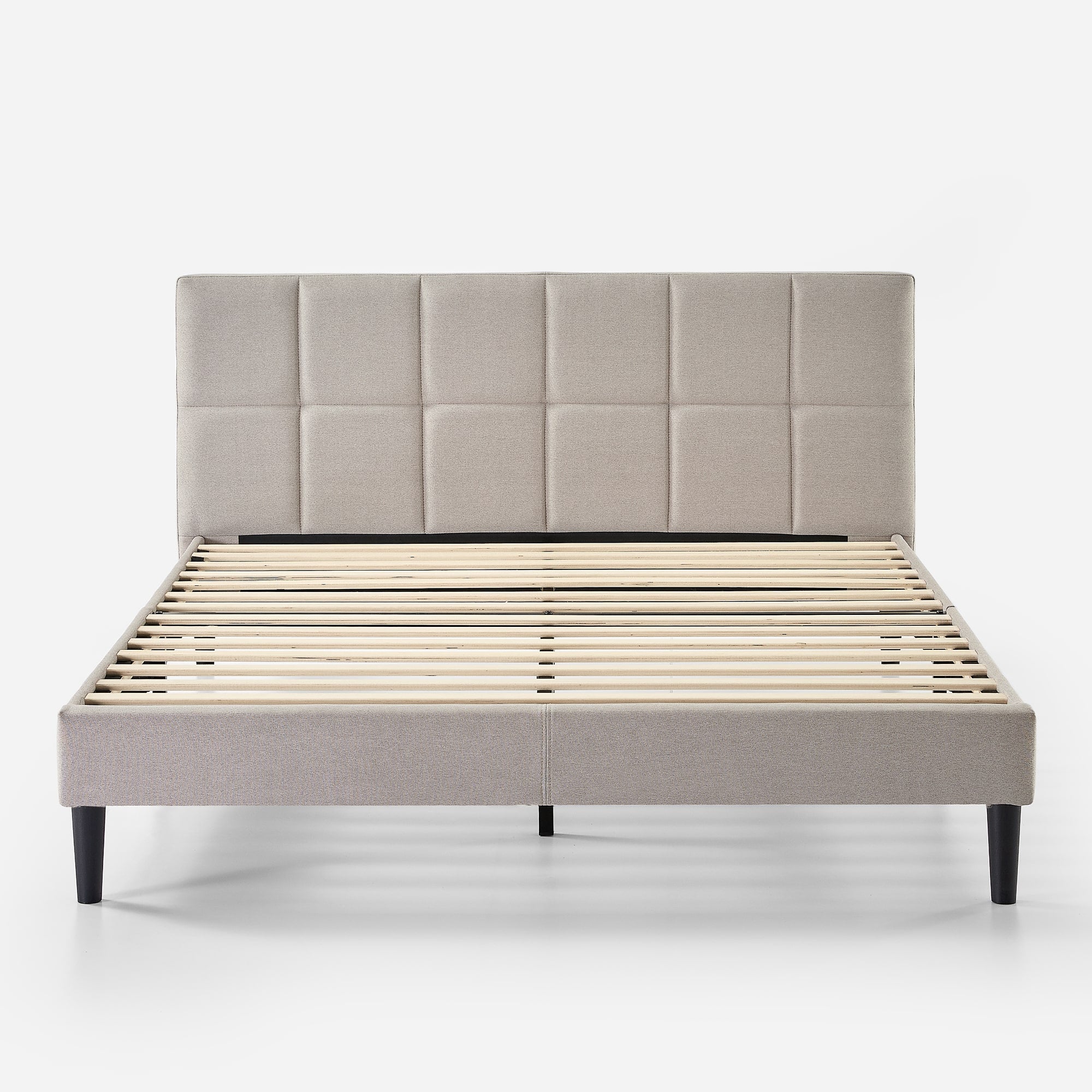 Lottie Upholstered Platform Bed Frame with Short Headboard