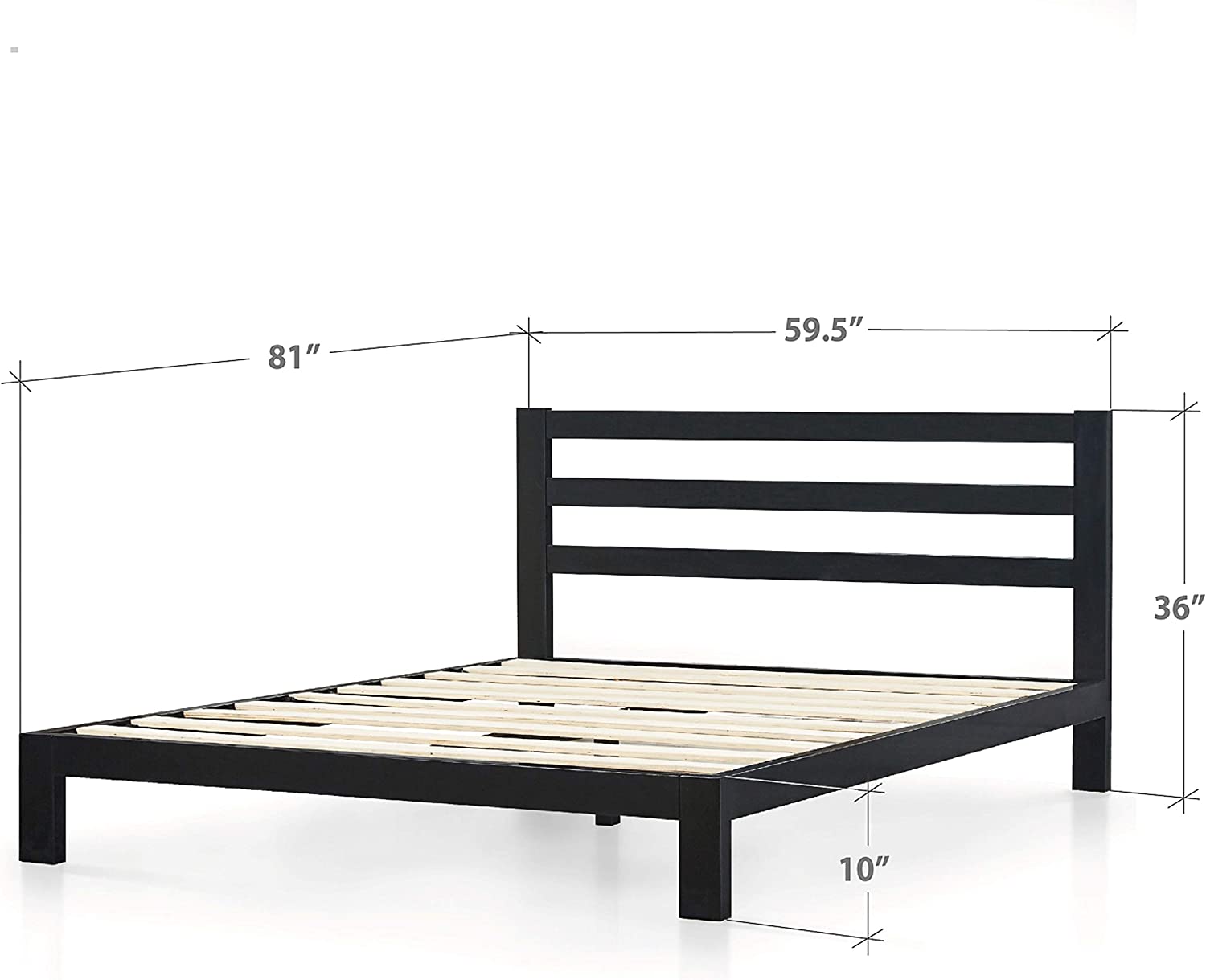 Arnav Metal Platform Bed Frame with Headboard