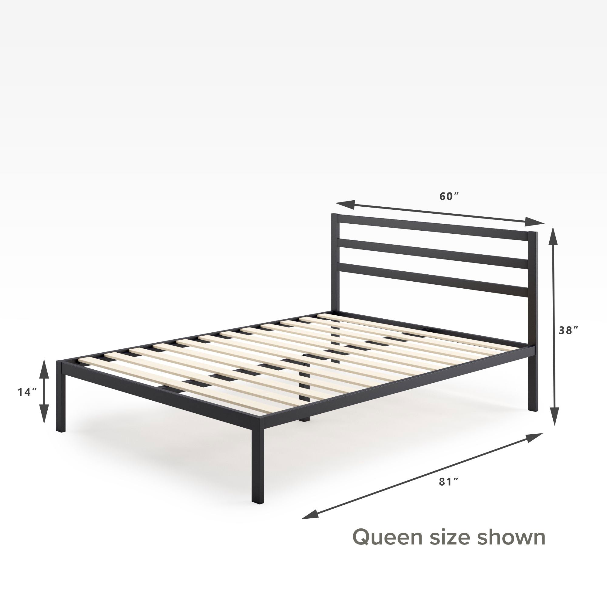 Zinus mia 38 inch black metal platform bed with headboard deals