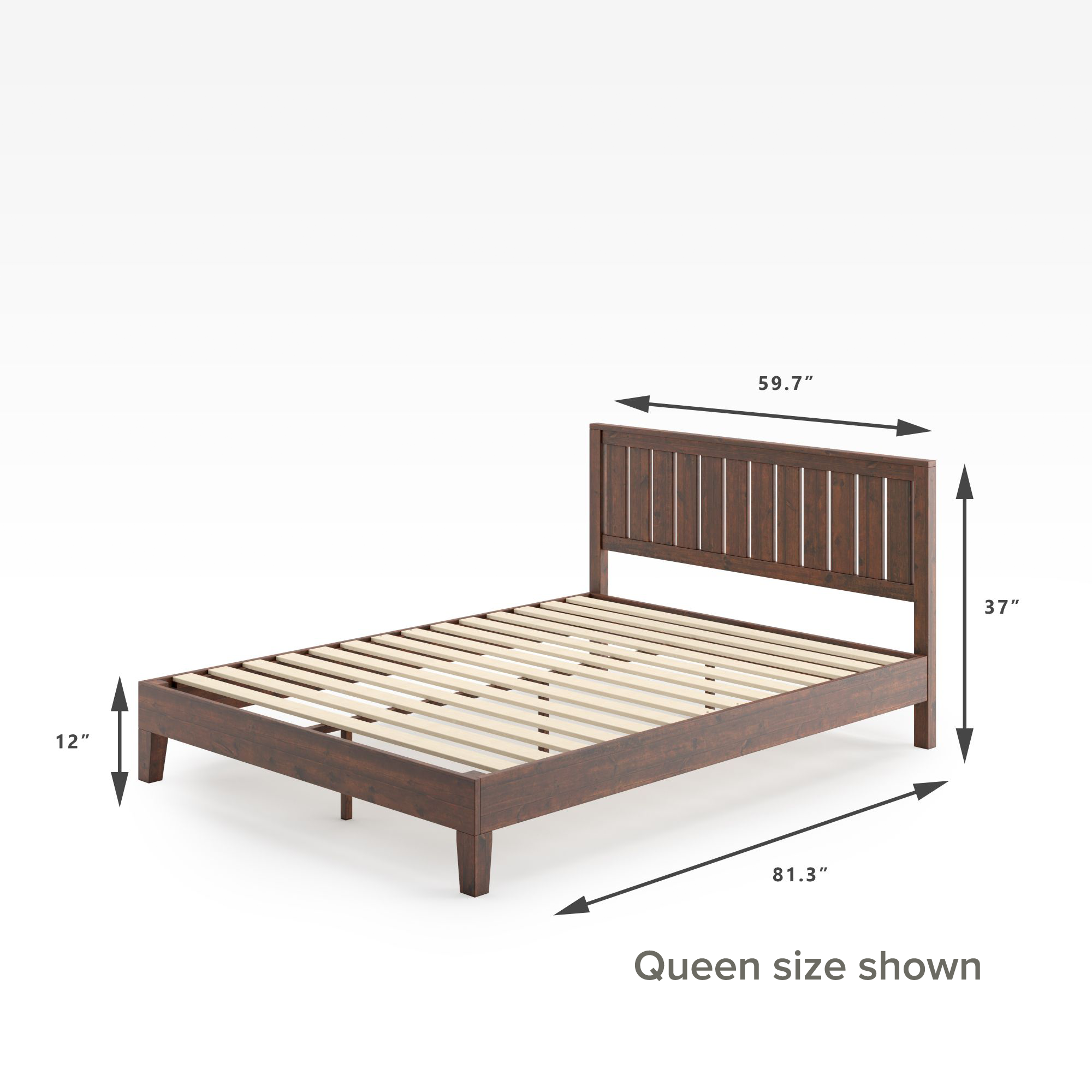 Vivek Deluxe Wood Platform Bed Frame | Zinus