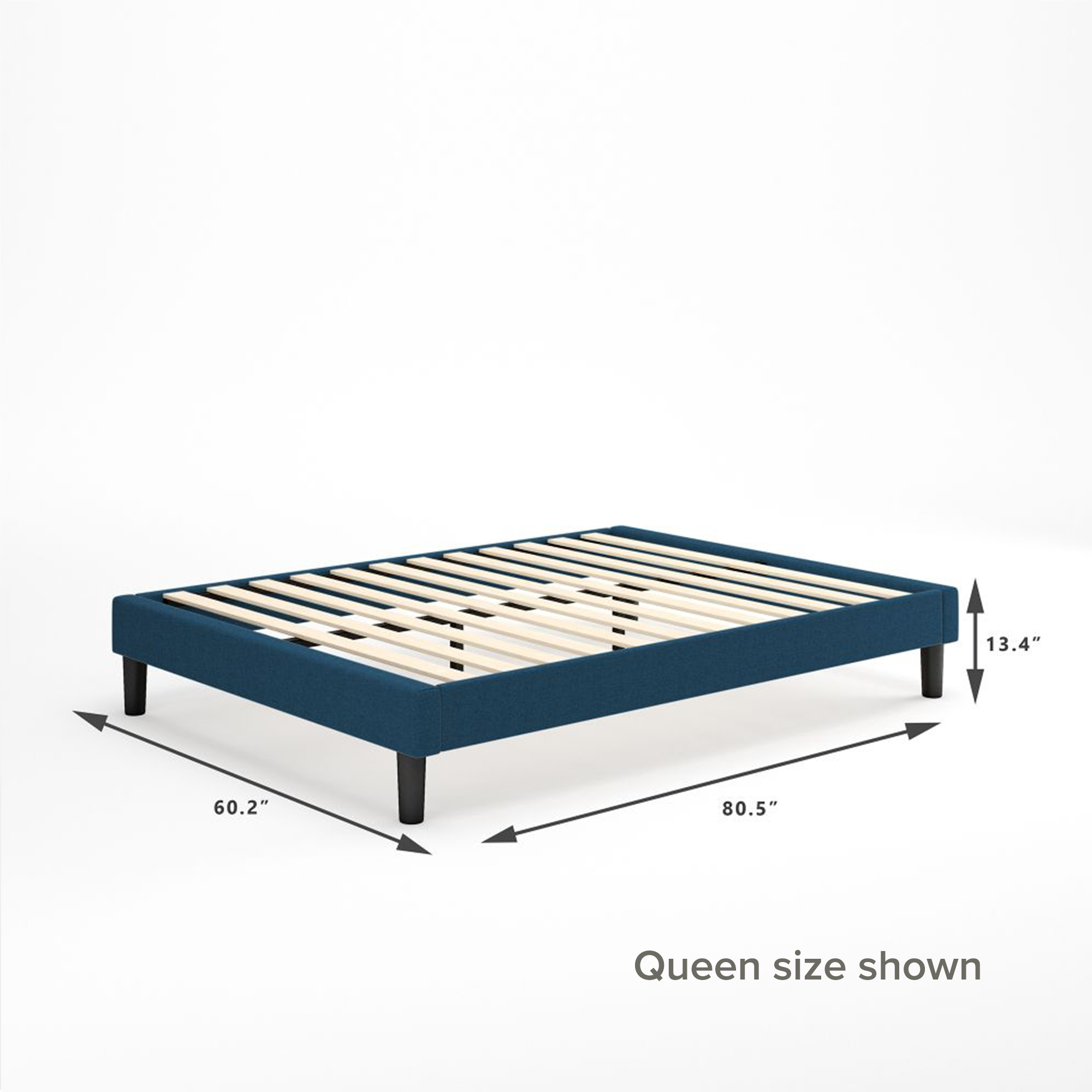 Curtis Upholstered Platform bed frame Dimensional Queen size